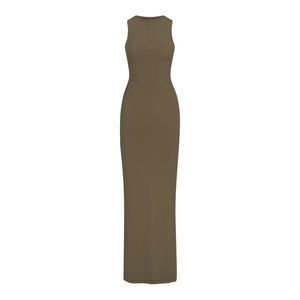 SKIMS SOFT LOUNGE SLEEVELESS LONG DRESS | ARMY - ARMY / XS NEW WITH TAGS